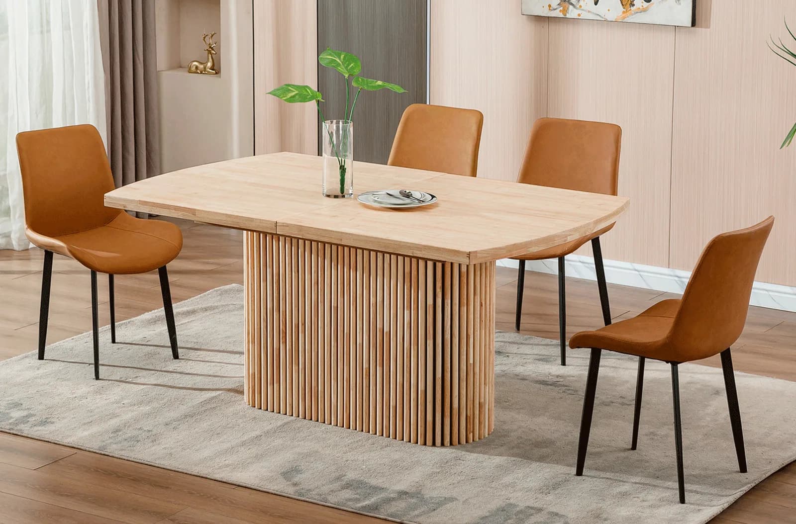 Mesa de comedor extensible Carol, roble